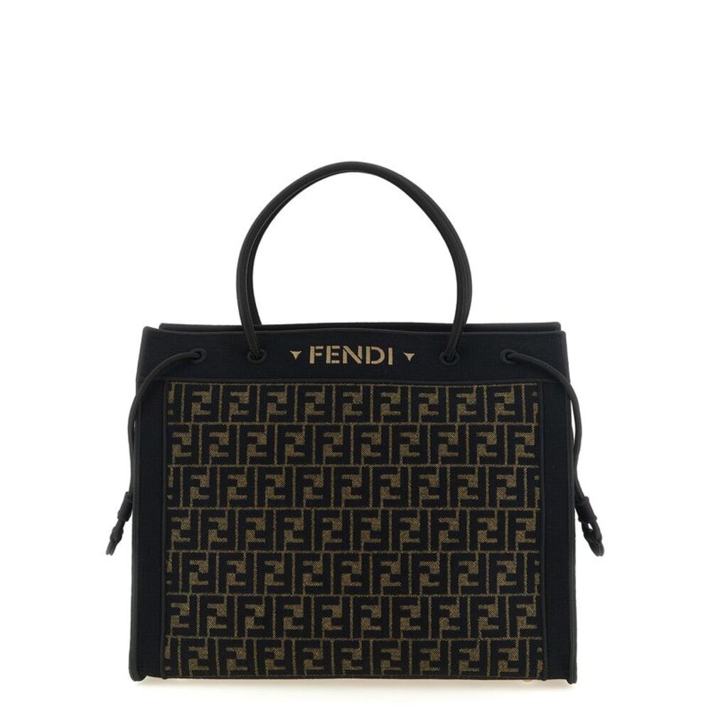 Fendi Brown Cotton Tote Women's Bag